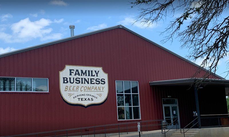 the Family Business Beer Company in Dripping Springs Texas building