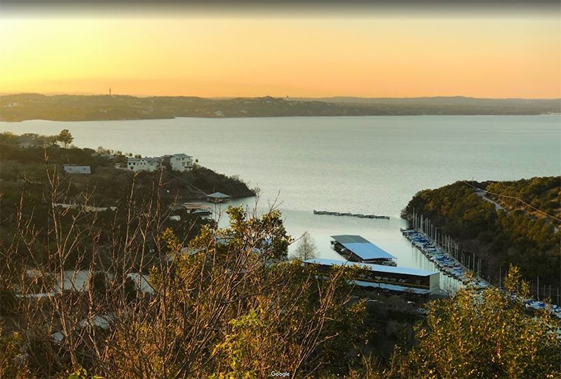 sunset view from a secret spot in Lake Travis
