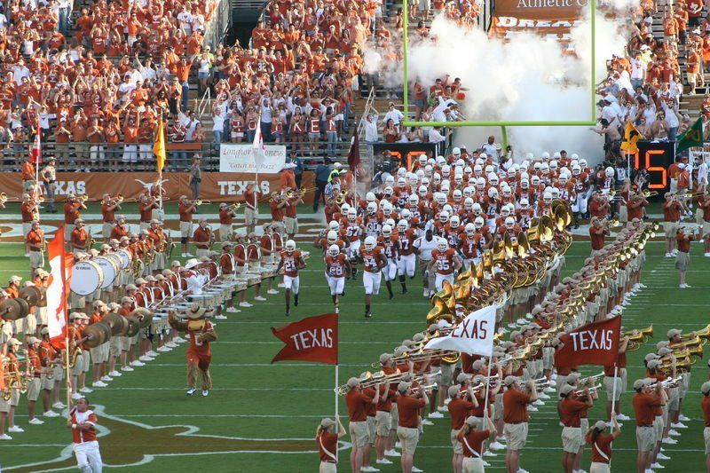 UT Texas Longhorns entrance to the football field during a game in Austin