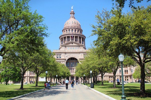 view of the Texas State Capitol building in Austin Texas