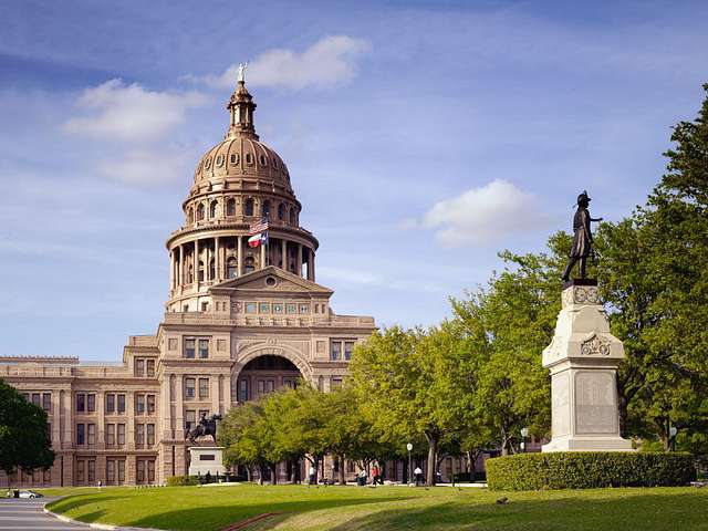 the Texas State capital building in Austin, Texas