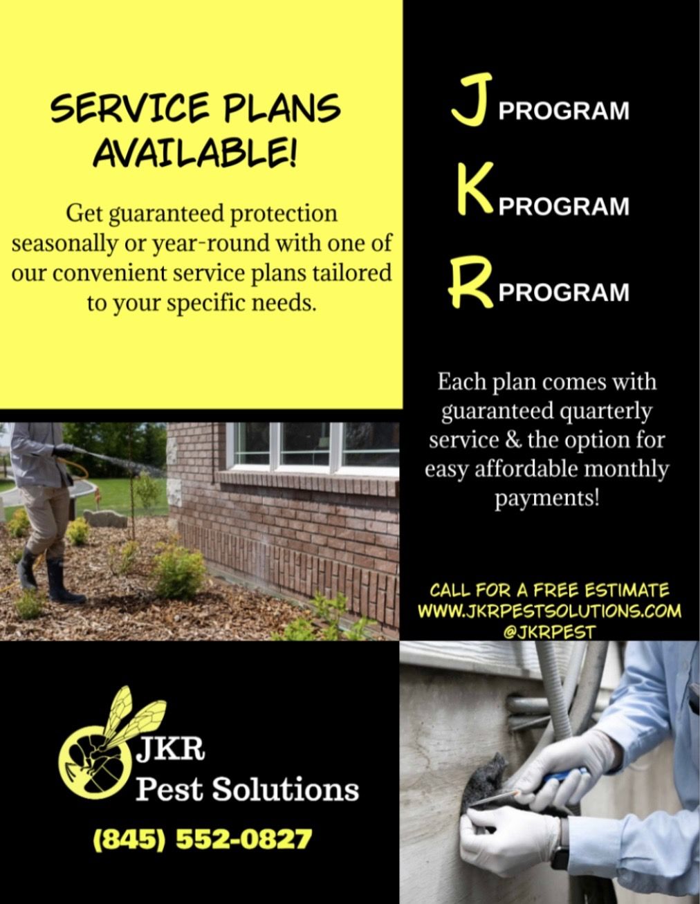 A flyer for jkr pest solutions advertises over $500 in savings