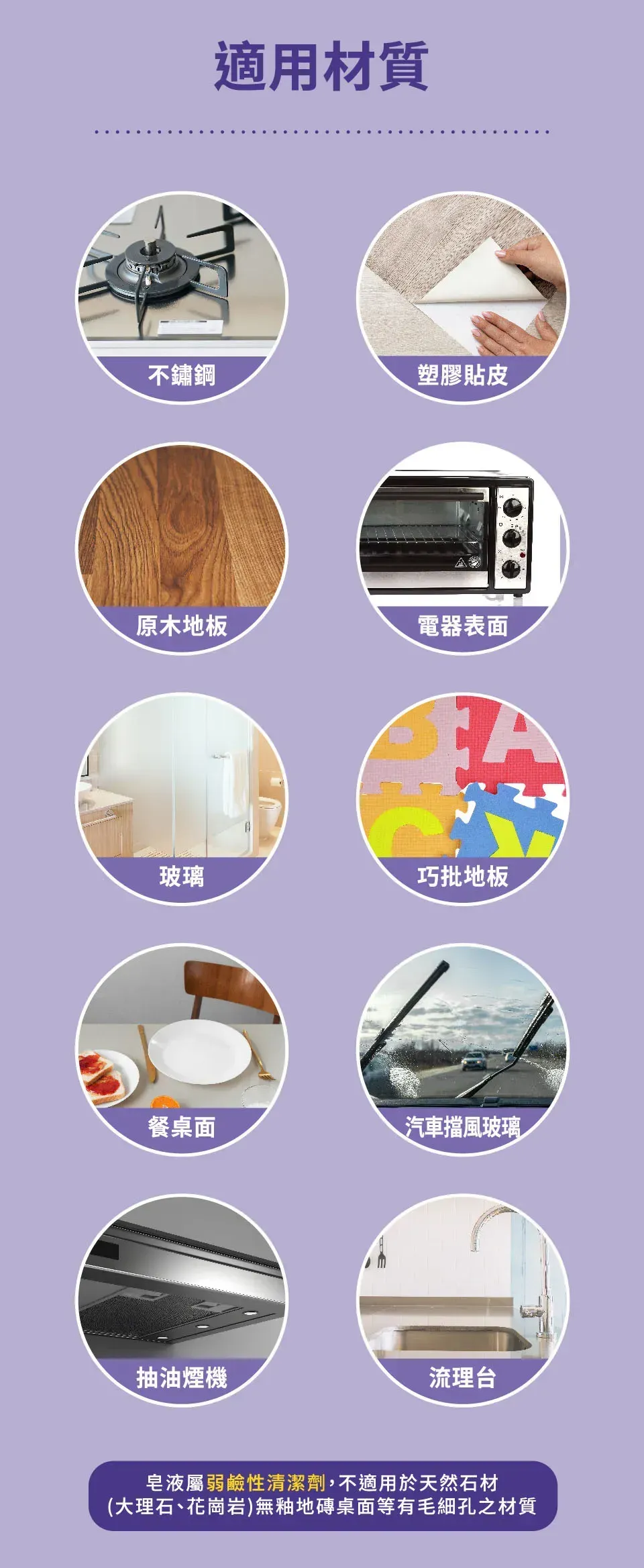 水魔素家事黑皂液的適用材質