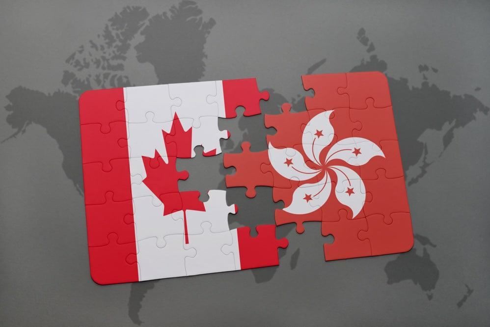 Cantonese Flag and Canada Flag