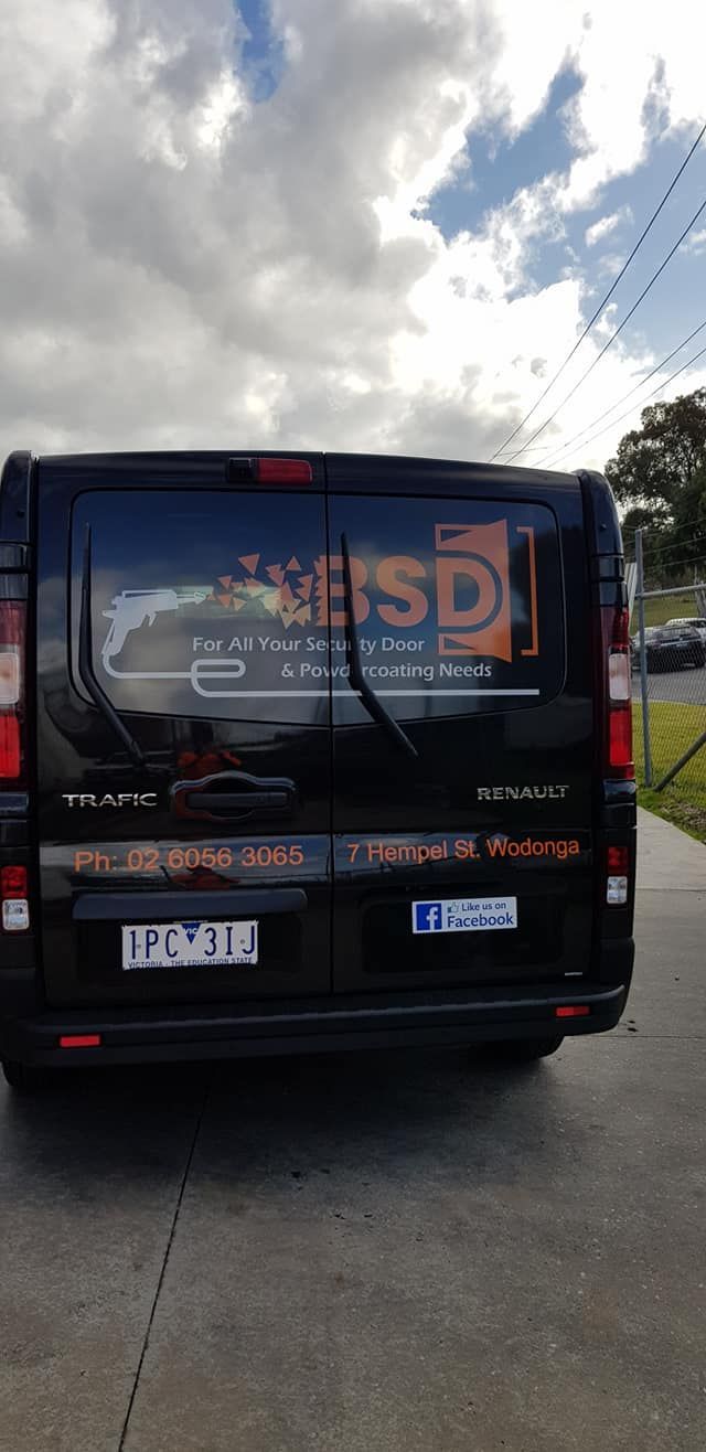 The Back Of A Black Van — Border Security Doors & Powder Coating in Wodonga, VIC