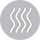 A circle with three white waves in it on a white background.