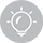 An icon of a light bulb in a circle on a white background.
