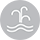 A white icon of a fountain in a circle on a white background.