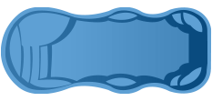 A drawing of a large swimming pool with blue water.
