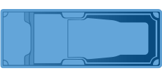 A drawing of a large swimming pool with blue water.