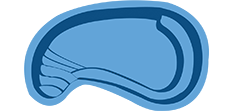 A drawing of a large swimming pool with blue water.