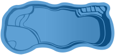 A drawing of a large swimming pool with blue water.