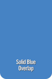 A blue background with the words `` solid blue overlap '' written on it.