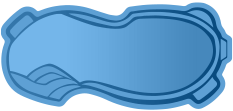 A drawing of a large swimming pool with blue water.