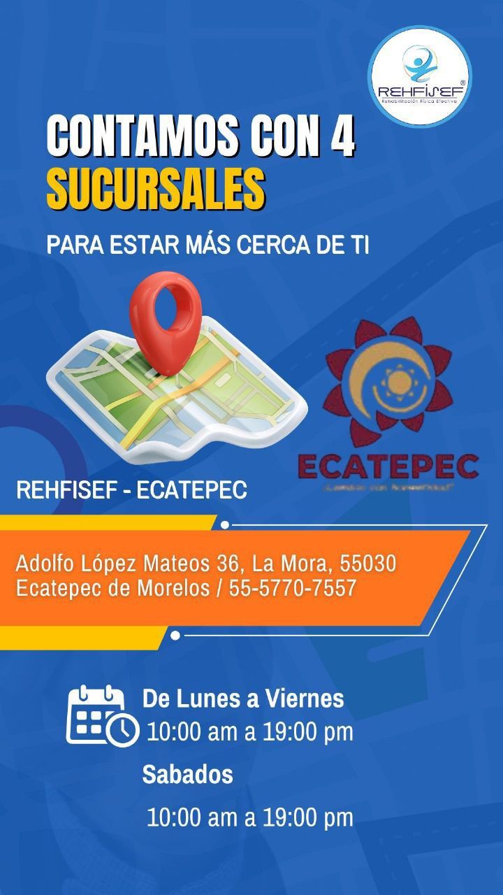 Anuncio de un negocio en Ecatepec, México, con cuatro sucursales; incluye dirección, información de contacto y horario comercial.