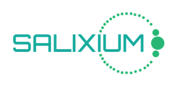The salixium logo is green and white and has a circle around it.