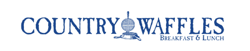 The logo for country waffles breakfast and lunch