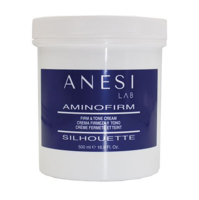 A white jar of anesi lab amino firm silhouette cream