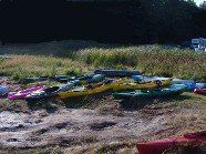 Stacked Kayaks