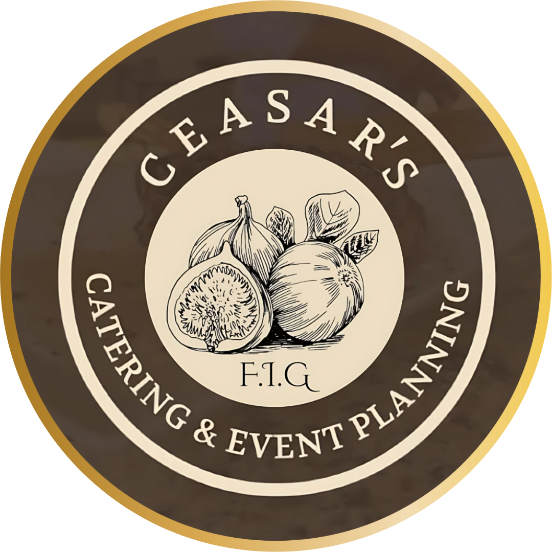 A logo for ceasar 's catering and event planning