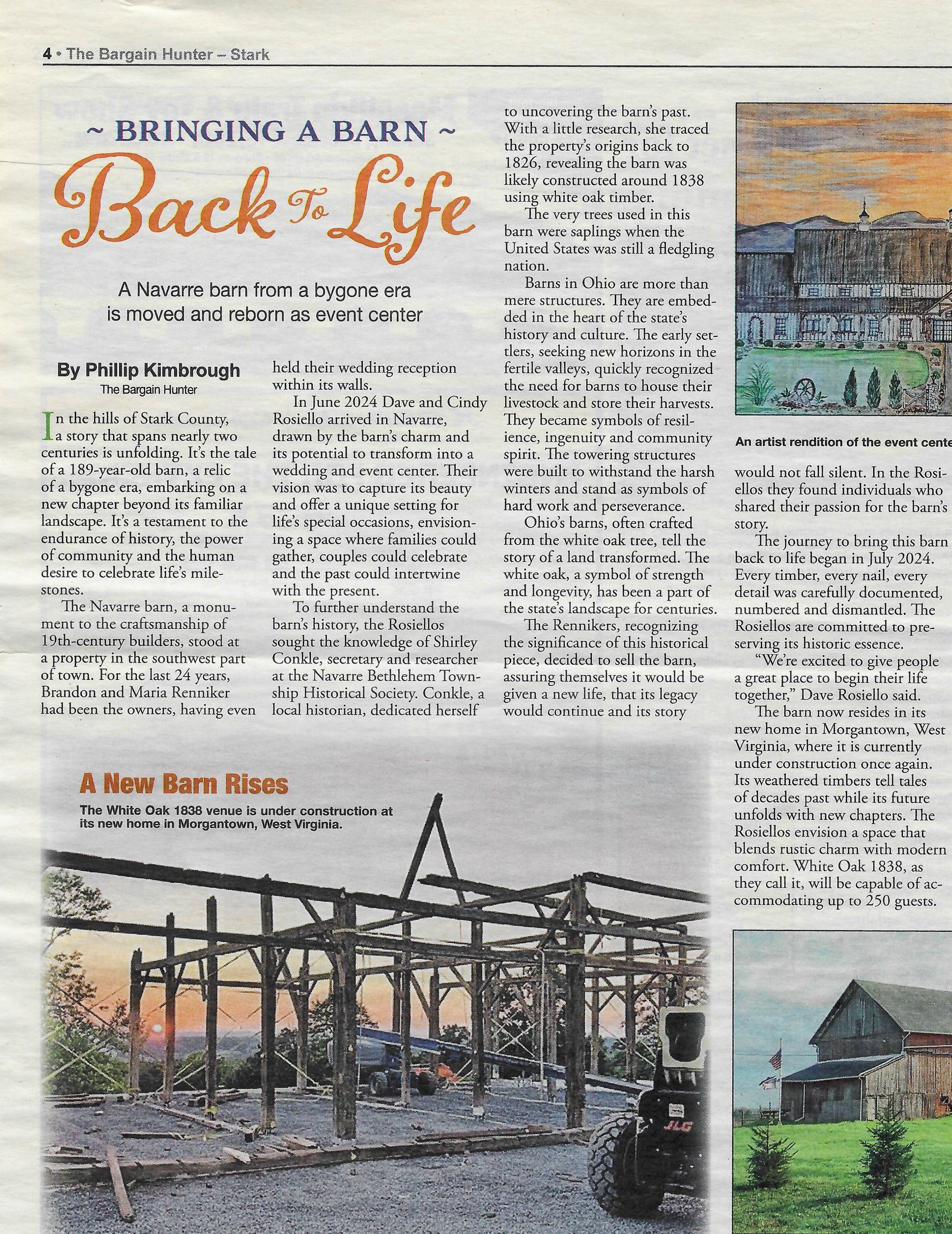 Newspaper article: Bringing a Barn Back to Life
