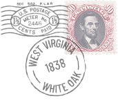 A postage meter and stamp postmarked 