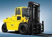 Yellow Medium Fork Lift Truck Side-Back View — Golf Carts in Independence, MO