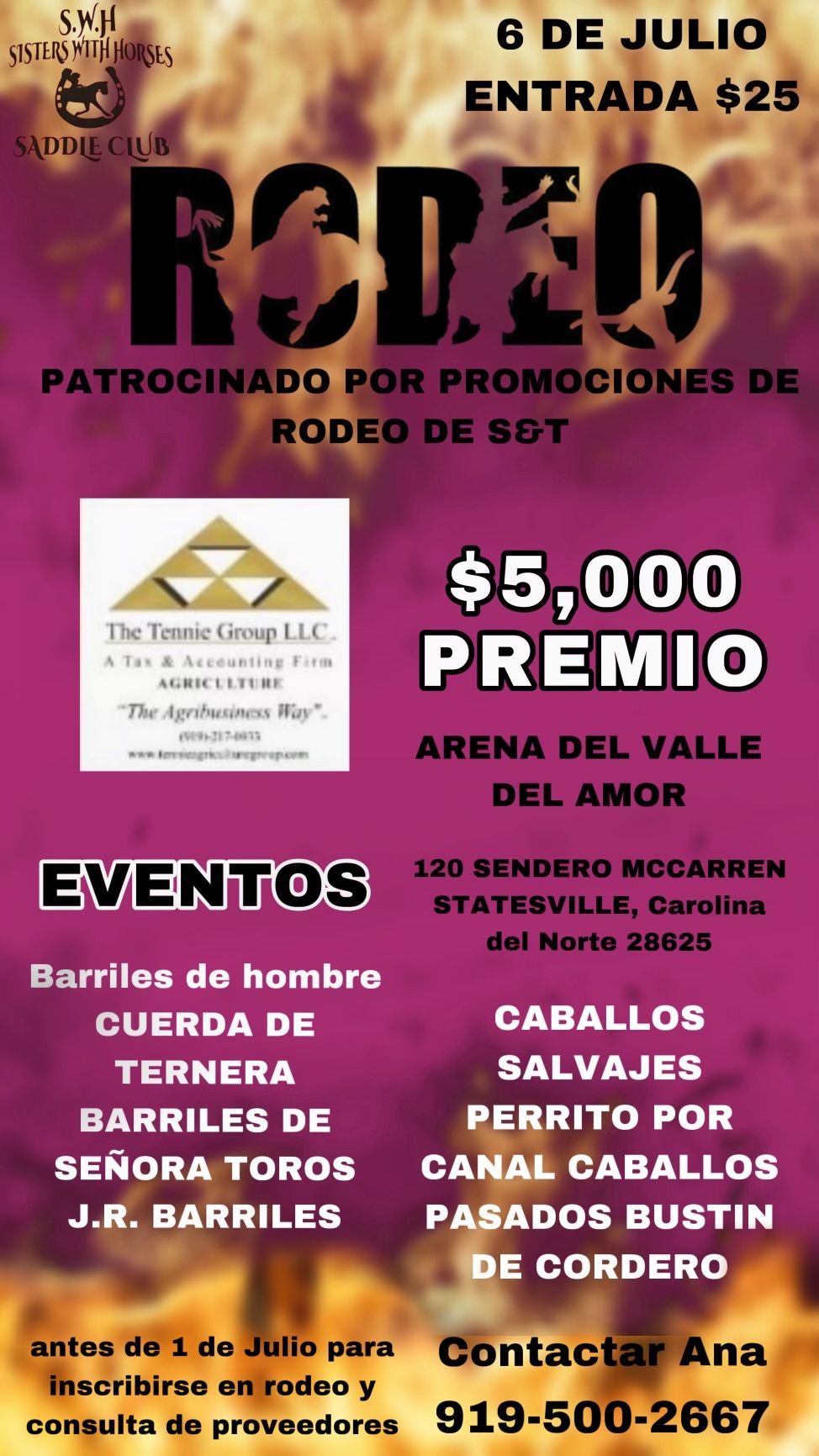 A poster for a rodeo with a $ 5,000 prize