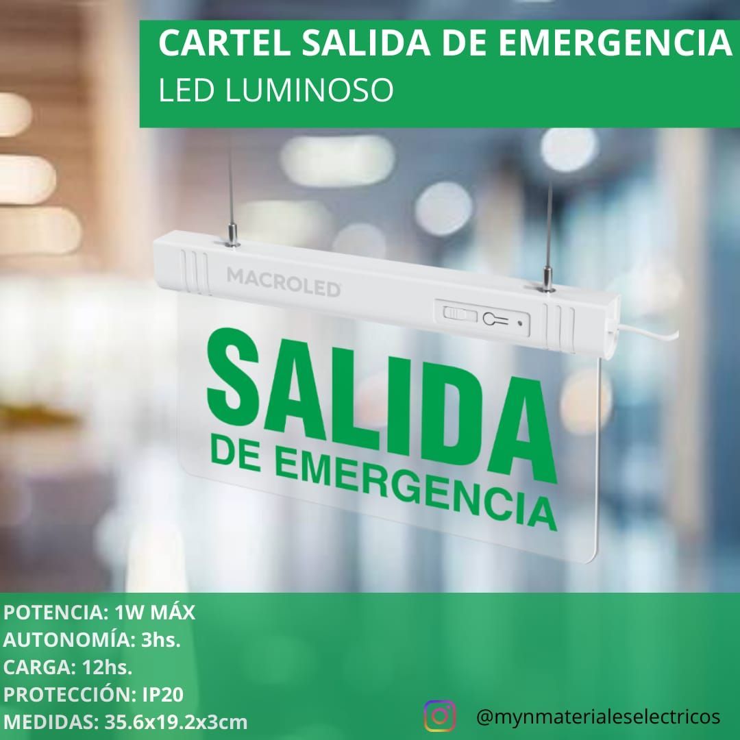 Señal de salida de emergencia iluminada verde