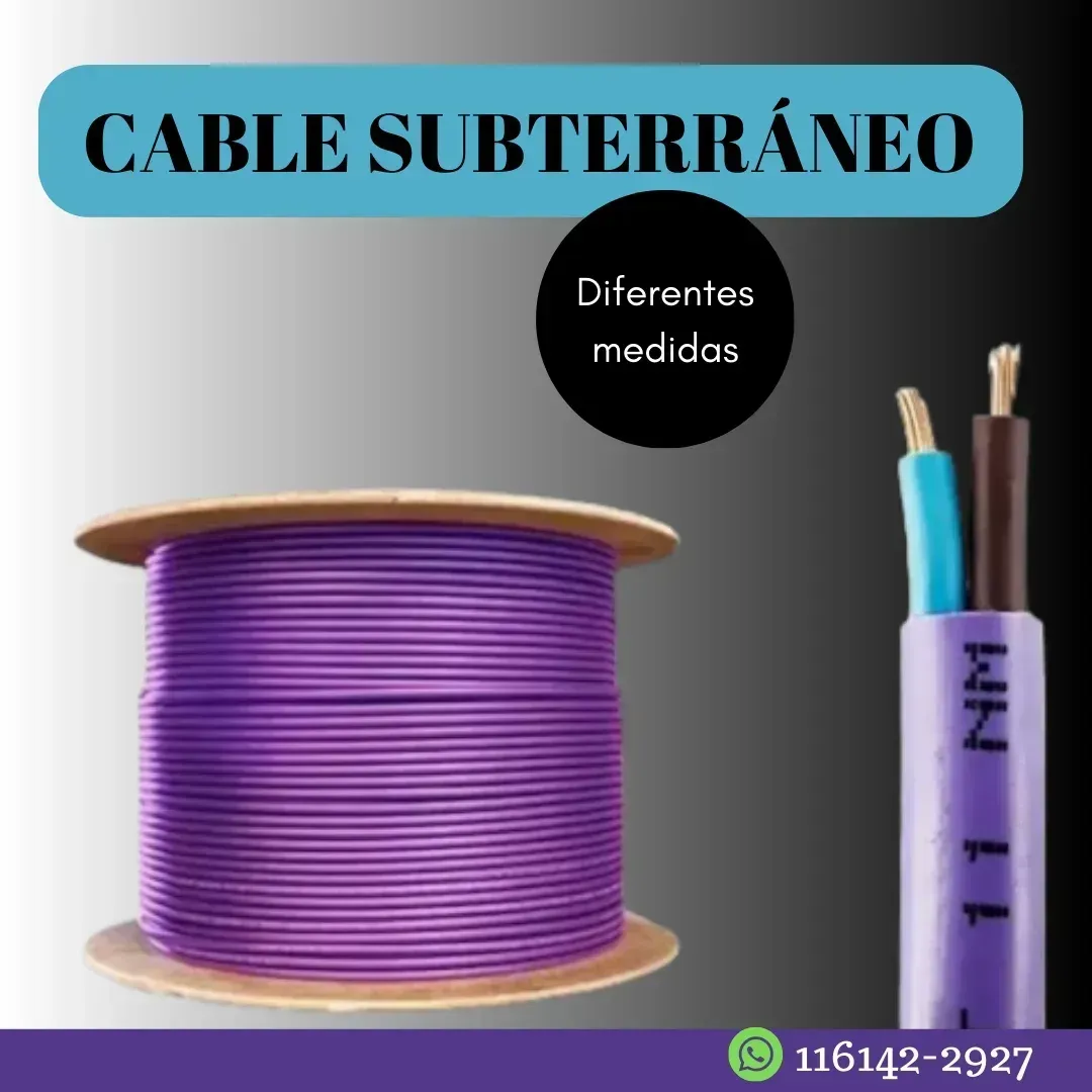 Rollo de cable subterráneo morado con cables de ejemplo. 