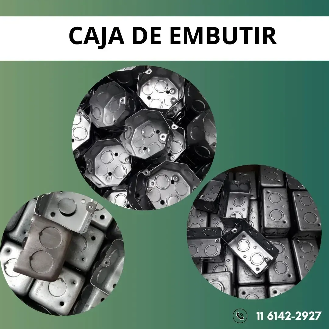 Cajas de conexiones eléctricas metálicas en varias formas.