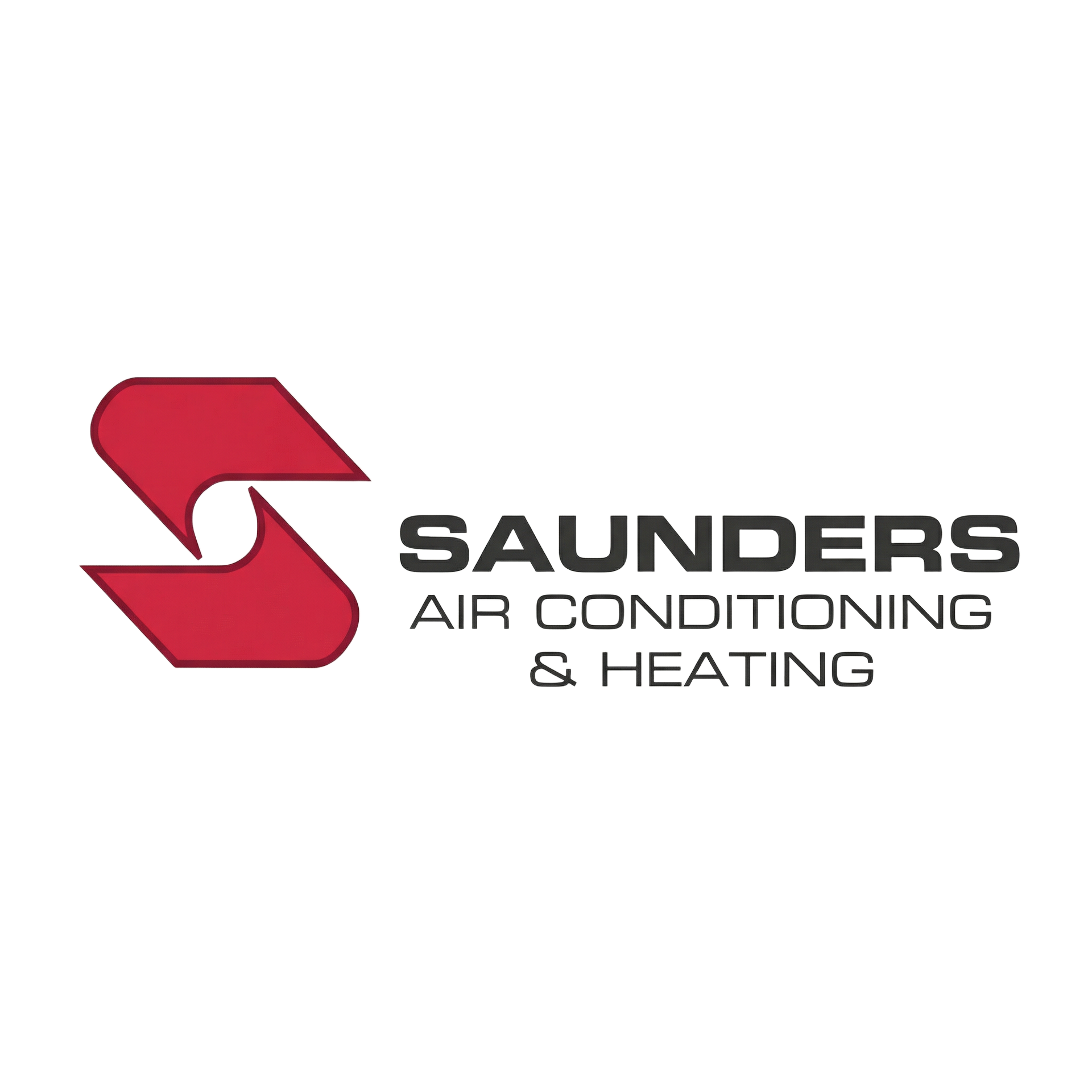 Logo for Saunders Air Conditioning & Heating; red