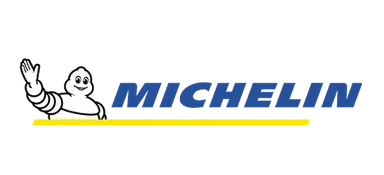 The logo for michelin is a cartoon character waving his hand.