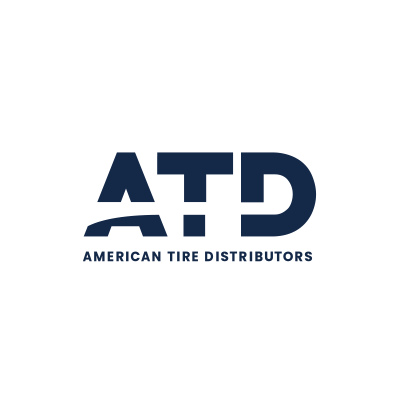 The atd american tire distributors logo is on a white background.