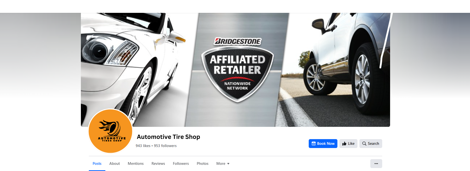 Mock up of a Bridgestone Co-op approved banner on a Facebook profile