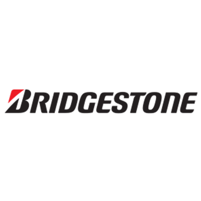 The bridgestone logo is on a white background.