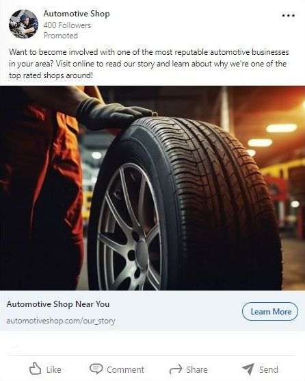 Screenshot of a LinkedIn ad example