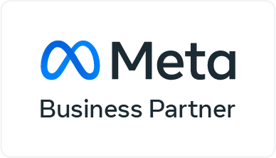 The meta business partner logo is blue and black on a white background.