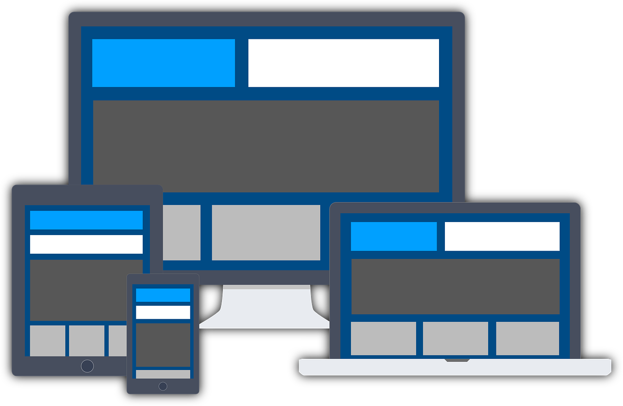 Different devices showing responsive web design for all types of devices