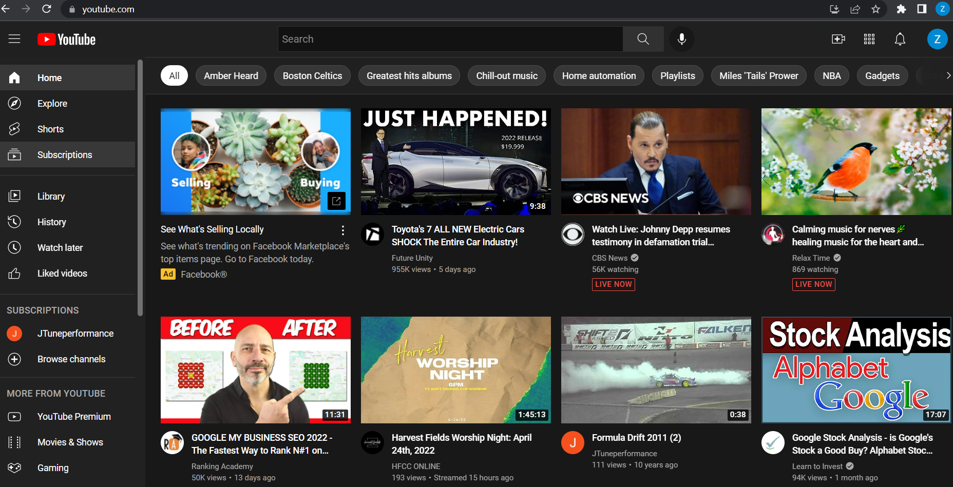 A screenshot of a youtube channel.