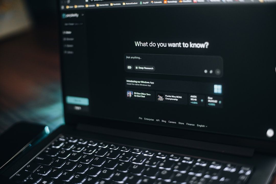 Laptop displaying an AI chatbot interface, illustrating the role of AI in local SEO optimization.