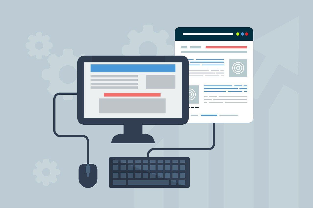 A computer monitor showing the anatomy of a lead capture landing page.