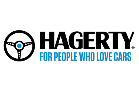 Hagerty logo with a steering wheel icon and the tagline 