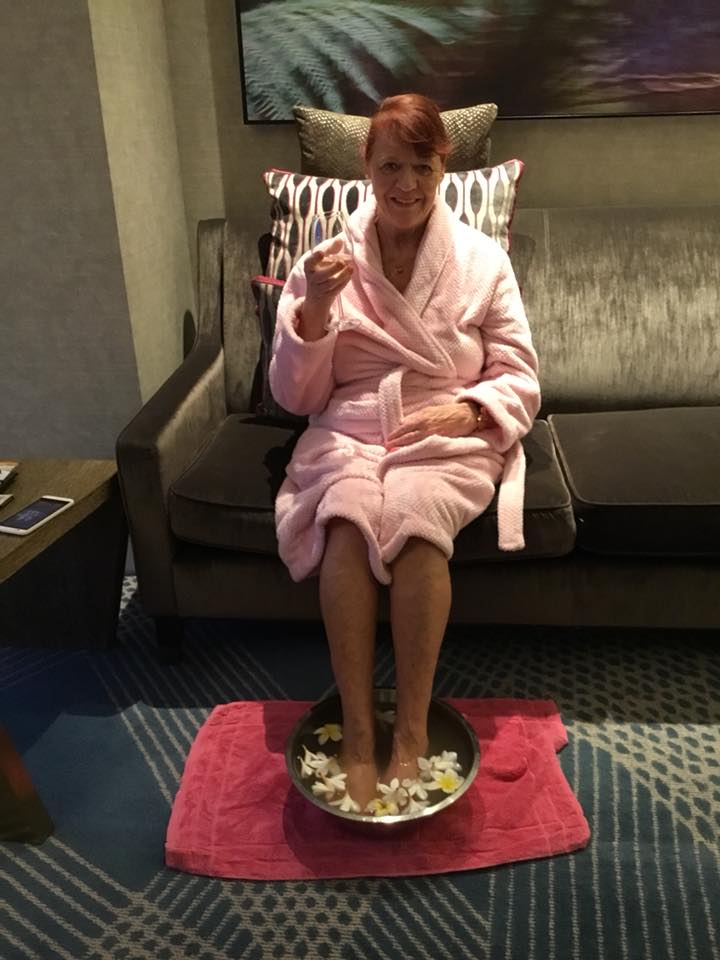 A Customer Having Foot Spa — Beauty Therapy Gold Coast  QLD
