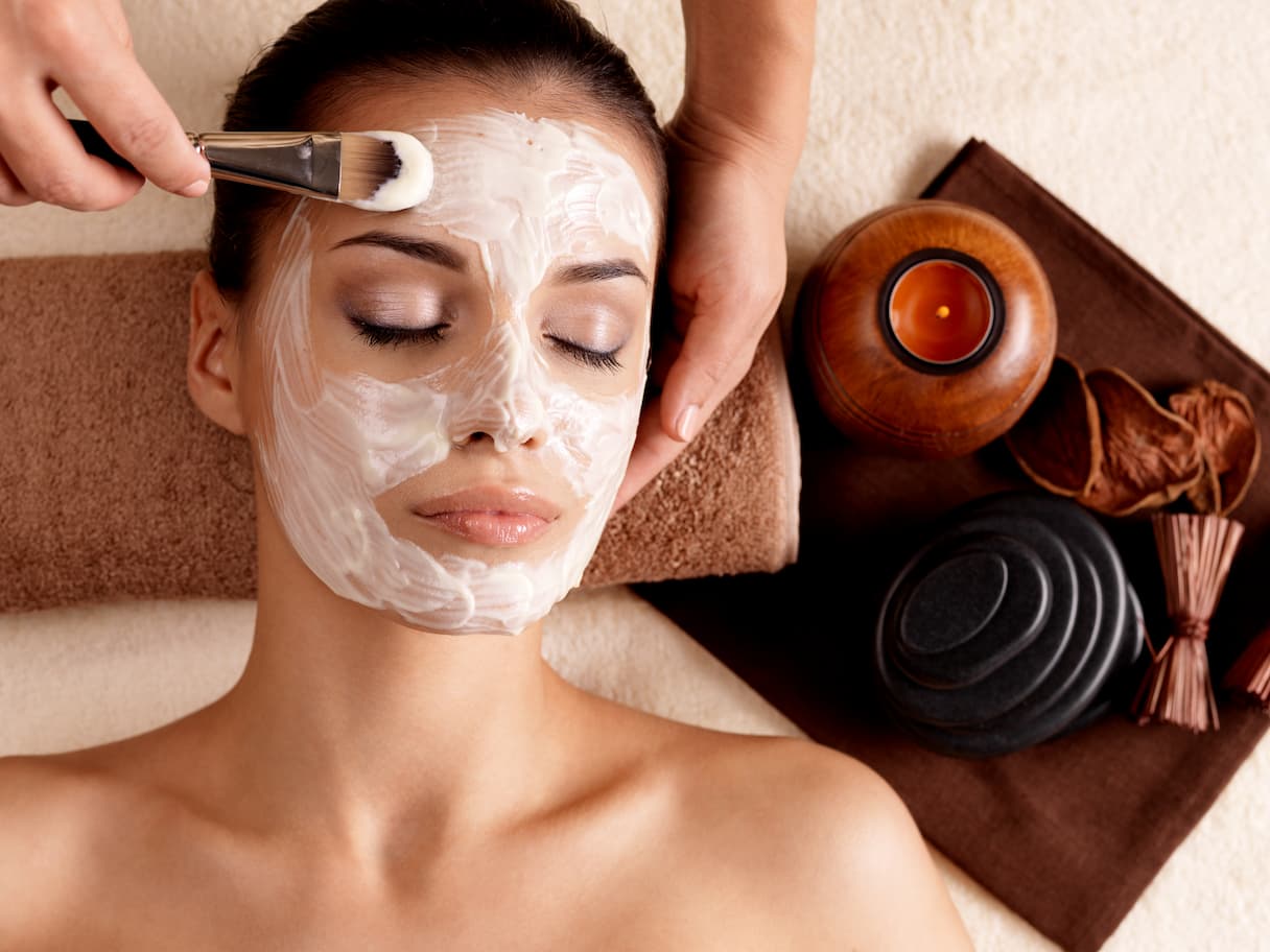 Lady Getting a Facial Mask Treatment  — VR Mobile Beauty Therapy In Oxenford QLD