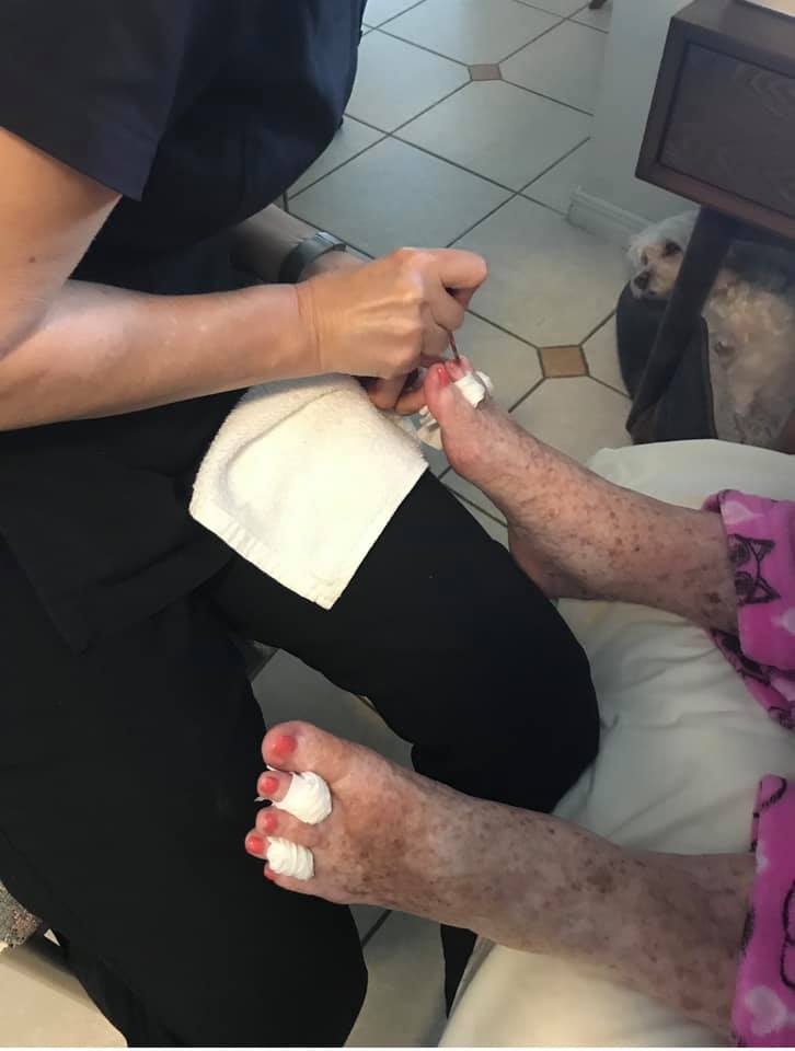 Spa pedicure on elderly client — Beauty Therapy Gold Coast QLD