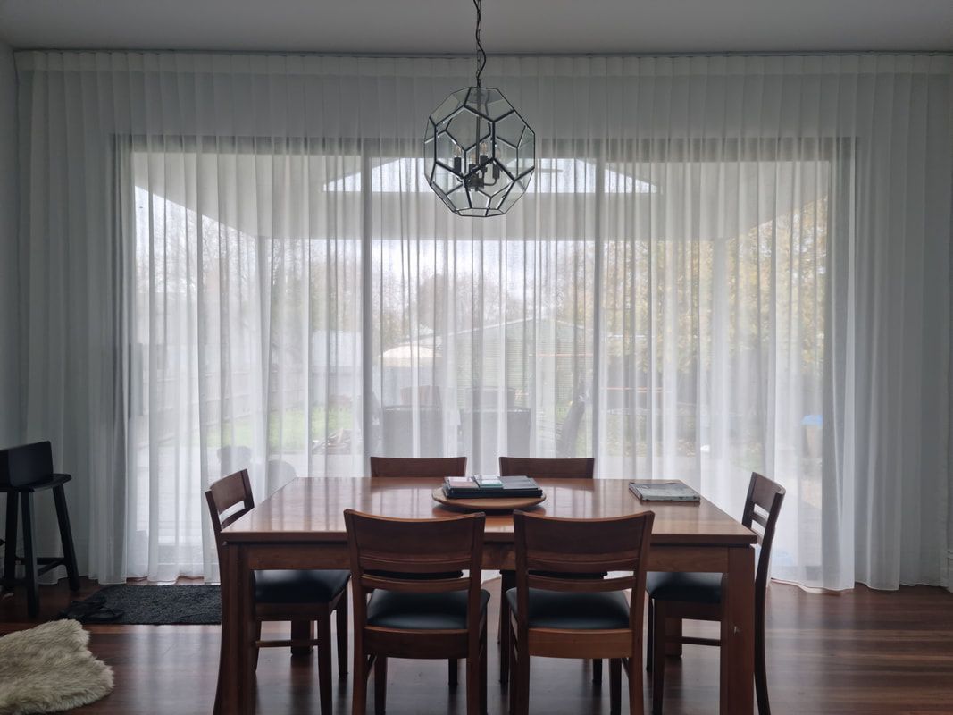Sheer curtains in dining room - Luxaflex Curtains In Ballarat