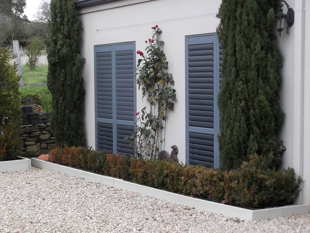 Exterior Grey Shutters Enhancing Home Aesthetics - Luxaflex Outdoor Blinds & Awnings In Ballarat