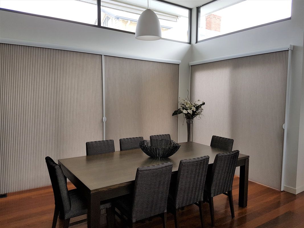 View of Partially Opened Luxaflex Duette Shades - Luxaflex Soft Shades In Ballarat