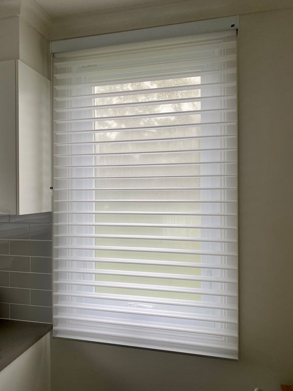 Charming Kitchen Window Featuring Silhouette Shades - Luxaflex Soft Shades In Ballarat